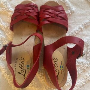 Lotta From Stockholm Red Leather Sandals